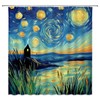 TENVSIN Starry Night Shower Curtain Blue Star Sky, 72 x