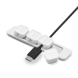 ESJNNK Cable Clip Magnet, 4-Pack, Cable Holder, Computer Wiring, Cable Storage, Organization, Strong Magnetic, Fixed, Compatible with Cables Within 0.3 inch (7 mm) Diameter, Wire Accessories,