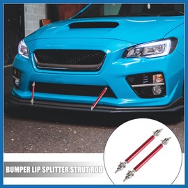 A ABSOPRO 2pcs 7"-9" Car Front Bumper Lip Splitter Strut Tie Rod Bar Red Item Replacement