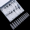 120 Pcs Clear Dual Nail Foam,Long Ballerina Coffin Polyester Nail