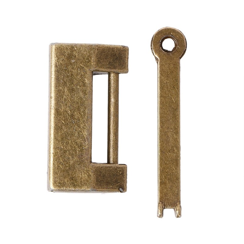 caralin Chinese Old Style Lock Vintage Brass Padlock Wedding Jewelry
