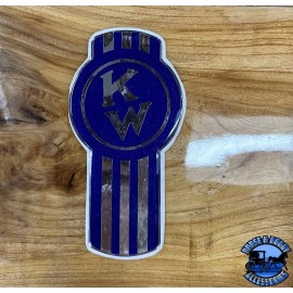 Kenworth Old Style Blue/Chrome Kenworth Emblem Decal Replacement USA Made High Quality