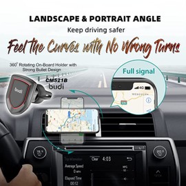 Budi Magnetic Car Phone Mount - 360° Rotating On-Board Holder with Strong Bullet Design - Convenient and Secure Driving Solution