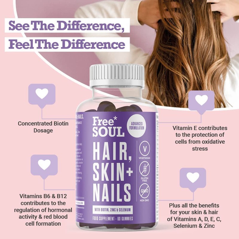 Hair, Skin, & Nails Gummies | Hair Growth & Skin