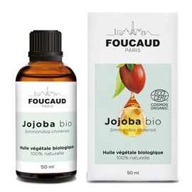 FOUCAUD - Jojoba vegetable oil - Simmondsia chinensis - organic - 100% natural - hair - skin - shine and suppleness of the hair - 50 ml - French brand since 1946