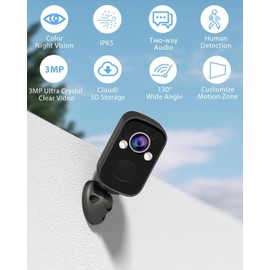 Rraycom Security Cameras Wireless Outdoor, 2pcs 2k Cameras for Home Security with Motion Detection Siren Alarm WiFi Surveillance Indoor Camera, Color Night Vision, 2-Way Talk, Waterproof, Cloud/SD