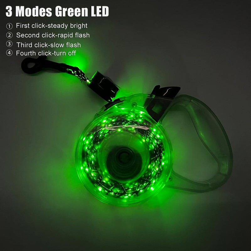 Luwint LED Dog Leash Retractable 8.8ft - Light Up Dog