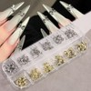 FSpronail Gold and Silver Metal Bow Knot Alloy Nail Decoration,3D