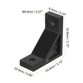 QUARKZMAN Set of 2 90 Degree Angle Aluminium Profile Corner Brackets Corner Connector for the 3030 Series with Screws and Nuts (Black)