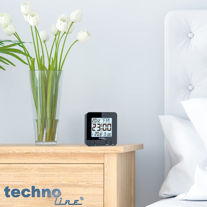 Technoline Black WT 235 Radio Alarm Clock with Touch Sensor,