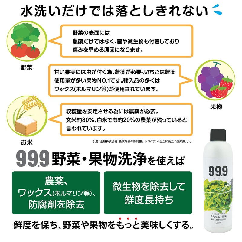 99.9 Vegetable Fruit Wash 250ml