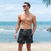 HMIYA Men's 2-in-1 Swimming Trunks, Quick-Drying Short Board Shorts with