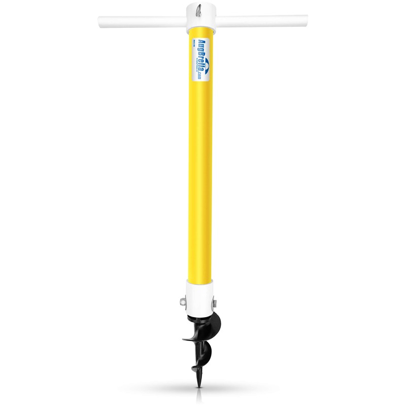 AugBrella Commercial Beach Sand Anchor - Holder for Umbrella (Yellow)