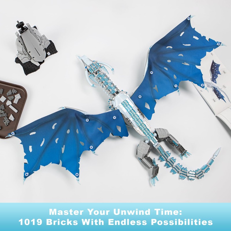 Lodikisbay Blue Ice Dragon Building Set