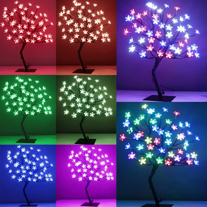 Pooqla RGB Cherry Blossom Tree Light with Remote 28 Colors