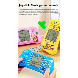 TAQY Retro Joystick Block Game Console 999 in 1 Games Brick Game/Race/Tank Battle Memories of the 70s/80s/90s Puzzle Toy Handheld Game Device Children's Gifts (Pink)
