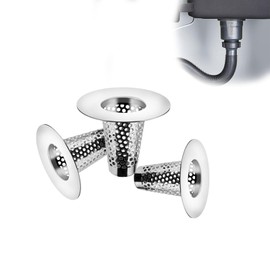 PARFCO Drain Strainer, 3 Pieces Strainer Shower Drain Hair, Stainless Steel Sink Strainer Insert, Sink Strainer Insert for Kitchen, Bathroom, Balcony