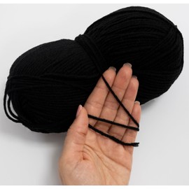 AERZETIX - C74474 - 100g Ball of Knitting Yarn - Black - 51% Acrylic 49% Wool - Hooks Needles Dressmaking Haberdashery Clothing Scarves