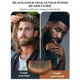 Bituemly Beard Brush, Natural Boar Bristles Beard Brush for Men and Wooden Sandalwood Poc