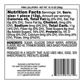 Pink Lollipops, 24 Pack, Pink Swirl Lollipops Individually Wrapped, Lollipop Suckers Bulk, The Hampton Popcorn & Candy Company