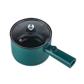 Electric Hot Pot,1.8L Household Rapid Noodles Cooker, Electric Cooker,Multifunctional Cooking Pot，Frying Pan,Mini Steamer,Non-Stick Casserole (Pot, Green)