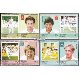 Prophila Collection Tuvalu-Nukufetau 23-30 Pairs (Complete Edition) Mint NH ** MNH 1985 Cricketer (Stamps for Collectors) Ball Games without Football (Basketball/Handball/Baseball etc.)
