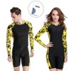WOWDECOR Surfing Swimsuits for Women Men One Piece Long Sleeve
