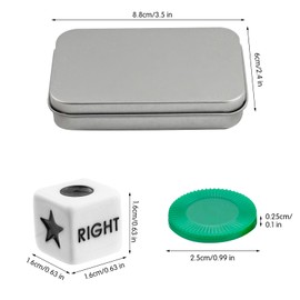 BEABOY Left Right Center Dice Game Set with 3 Dices + 40 Green Chips (Green)