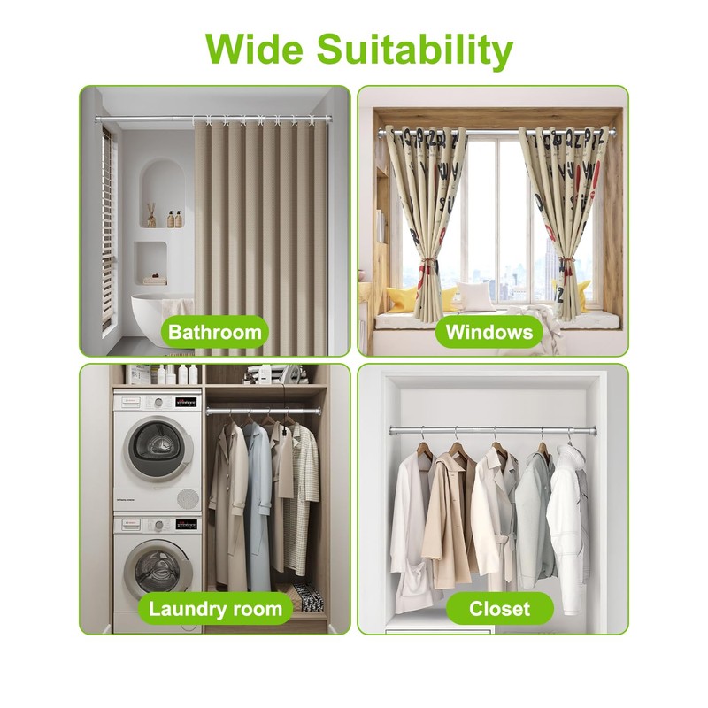 LOMILD Closet Rod, Adjustable Clothes Haning Rod 66 to 76