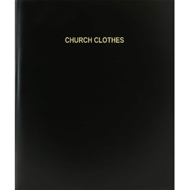 BookFactory Church Clothes Log Book/Journal/Logbook - 120 Page, 8.5''x11'', Black Hardbound (XLog-120-7CS-A-L-Black(Church Clothes Log Book))