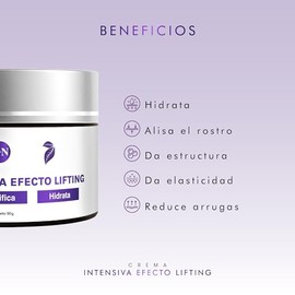 PUREZA NATUR Crema facial efecto lifting intensiva hidratante Tratamiento para cara y ojos con acido hialuronico colgeno y elastina rejuvenecedora    