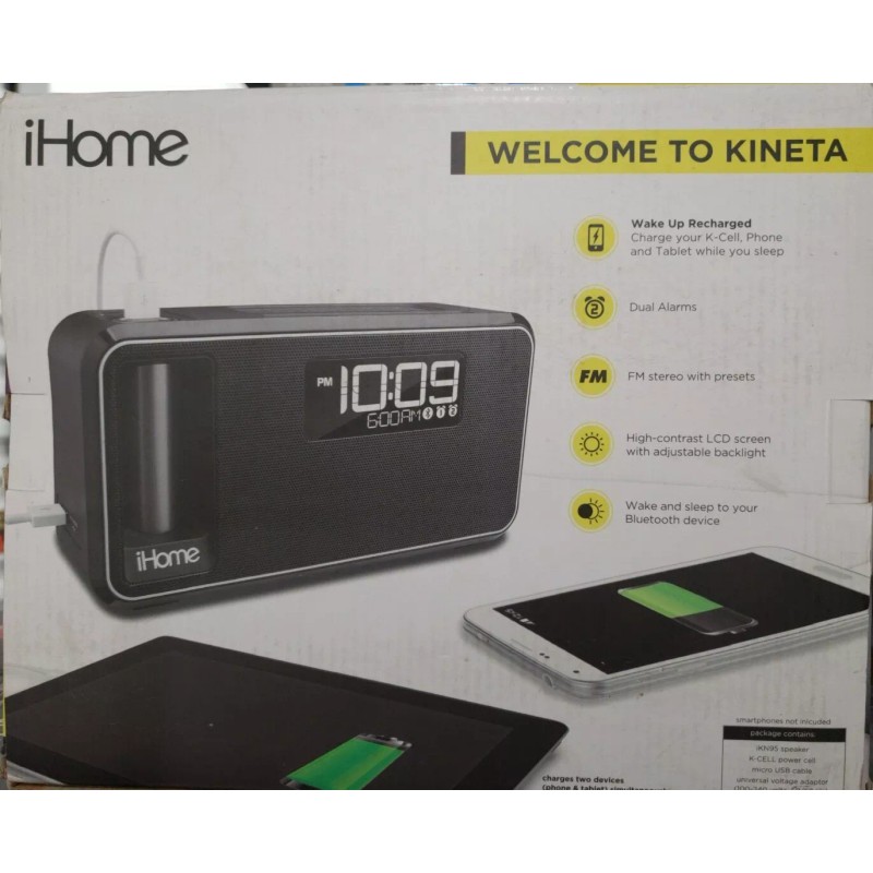 iHome Alarm Clock Radio Bluetooth w/ Portable Battery -brand new