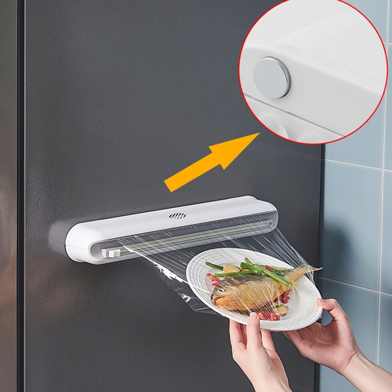 Plastic Wrap Cutter Dispenser Wall Mounted Adjustable Cling Film Cutter