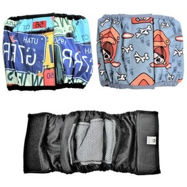 FDC Pack - 2 Colors Leak Proof Waterproof Diapers Dog Belly Band Male Wrap Washable Reusable Absorbent Pad Lined for Small Medium Large Pets (XXXL (Waist 20" - 27"))