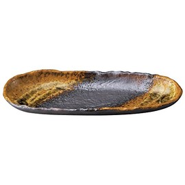 Yamashita Kogei 14067470 Long Plate, White, 12.0 x 4.5 x 1.4 inches (30.5 x 11.5 x 3.5 cm), Ash Glaze Ichin No. 10 Small Oval Plate