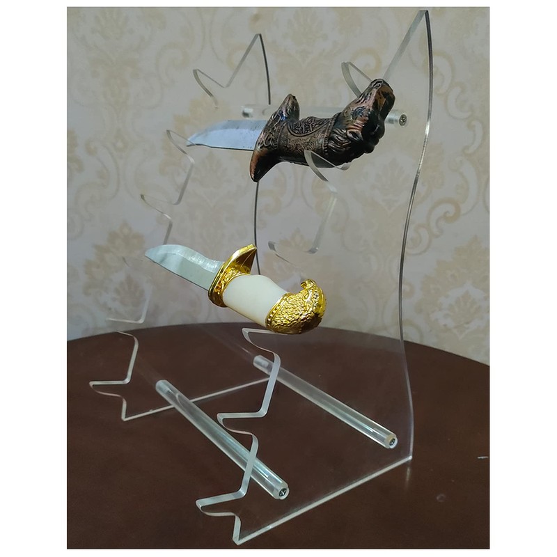 Arcylic Knife Display Stand Holder 6 Pcs,Thickening,2 Stand