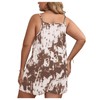 MakeMeChic Women's Plus Size Tie Dye Cami Romper with Pockets