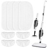 LOVECO 4 Pack Steam Mop Pads + 4 Microfiber Small