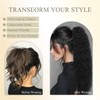 Ombre Brown Mix Blonde Curly Claw Ponytail 26", Fluffy Natural