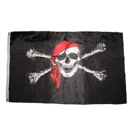 Trade Winds 2x3 Jolly Roger Pirate Skull and Crossbones Red Cap Hat Super Poly Flag 2'x3' Premium Fade Resistant