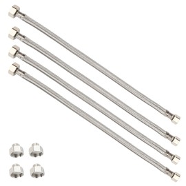 Klabb 24-Inch Long Bathroom Kitchen Faucet Connector Braided Stainless Steel Supply Hose 3/8-Inch Female Compression Thread x M10 Male Connector, x 4Pcs (2 Pair)