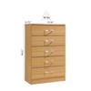 HODEDAH 5 Drawer Wood Dresser for Bedroom, Chest of Drawers