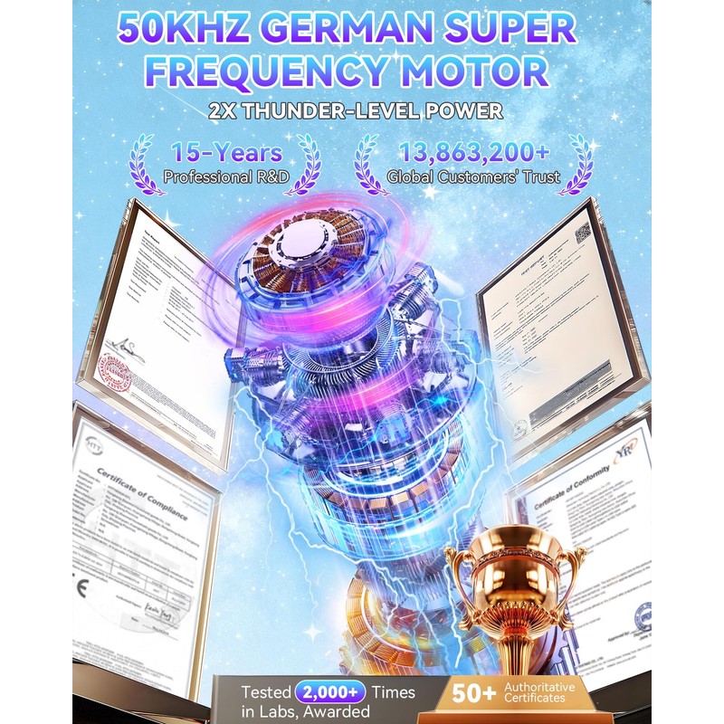 Pro 3.0 Portable Ultrasonic Contact Lens Cleaner【Rechargeable】【50KHz Germany Super Motor】【Top1