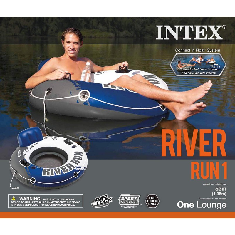 Intex River Run 1-Person Inflatable Floating Water Lounge Tube Raft