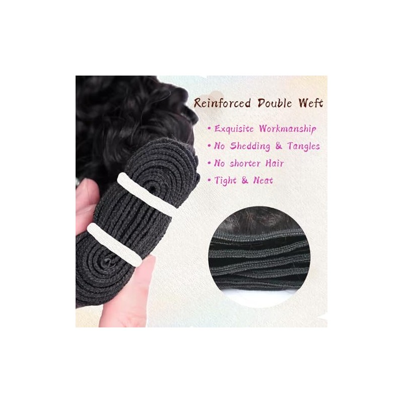 Extensiones de cabello humano rizado birmano con ondas al agua,