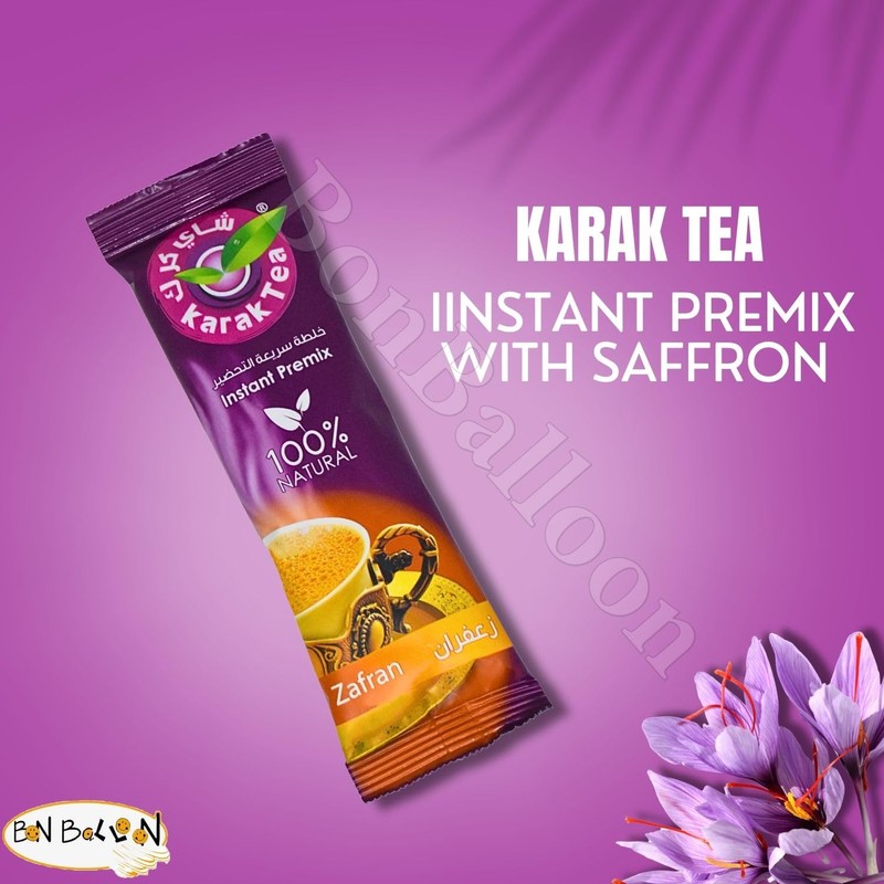 Karak Tea Instant Premix Saffron Zafran Natural Chai Powder Oriental