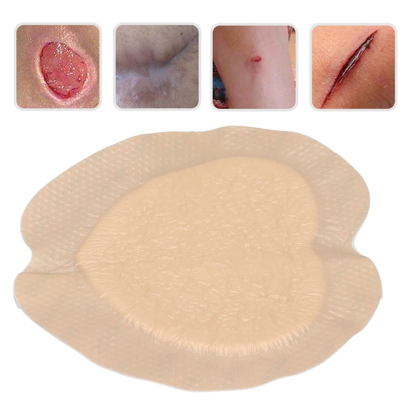 Heart Shaped Silicone Foam Dressing Bordered Waterproof Wound Bandage 18x18cm/7.09x7.09in