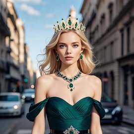 FIRCRE tiaras and crowns for women queen crowns for Women and Girls Crystal Princess Tiaras Rhinestone Tiaras For Wedding Bridal Birthday Prom Pageant Party （Gold green）