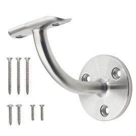 Stainless Steel 316 Grade Wall Mount Handrail Bracket for Round Railing, Satin Finish (WB-E038S)