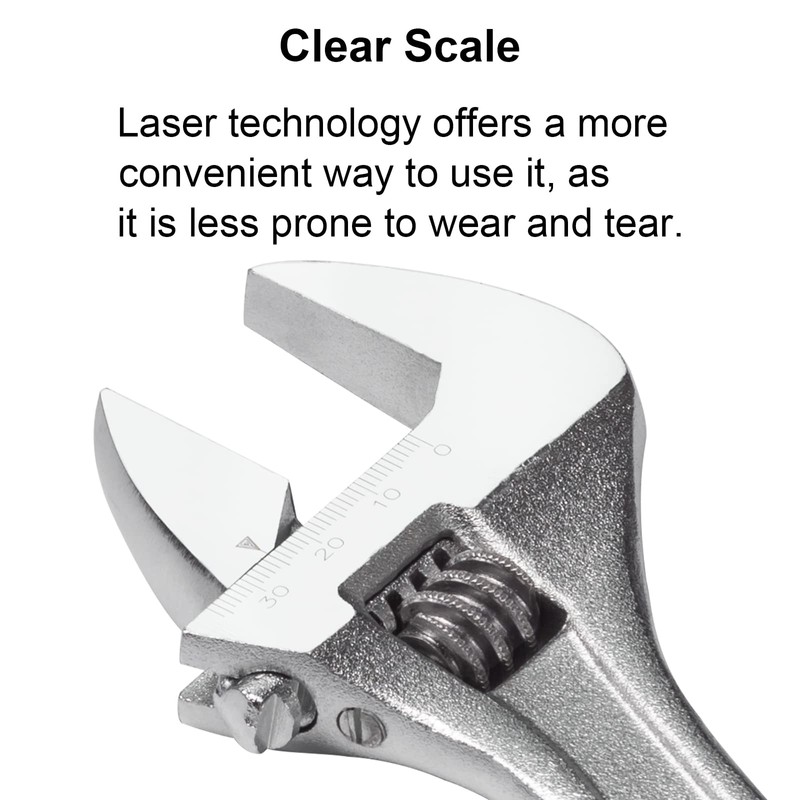 Jetech 8-Inch Adjustable Wrench - Professional Heavy Duty Chrome Vanadium